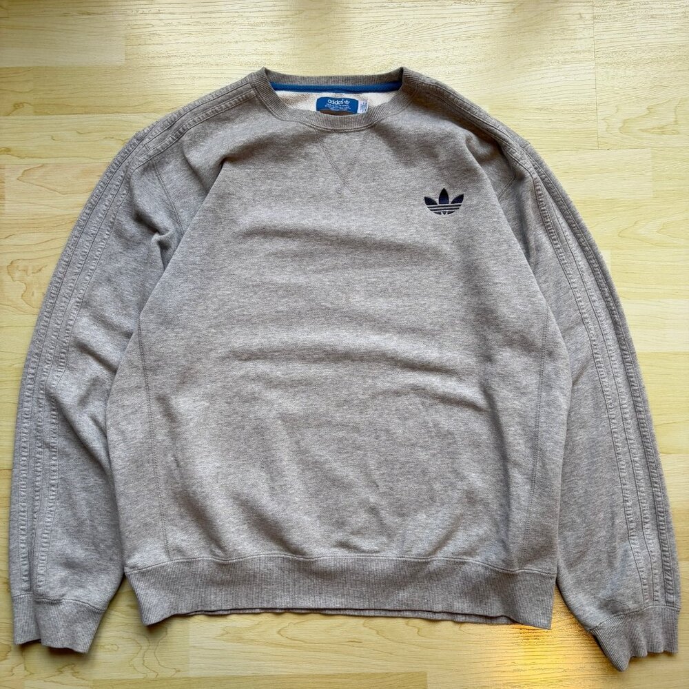 Adidas Originals Grey Crewneck Sweatshirt Long Sleeve Size Extra Large (XL)